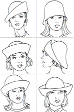6-way guide showing the cloche hat, sailor hat, and the other popular hats.