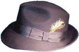 A formal dress styled Fedora hat with a snap brim.