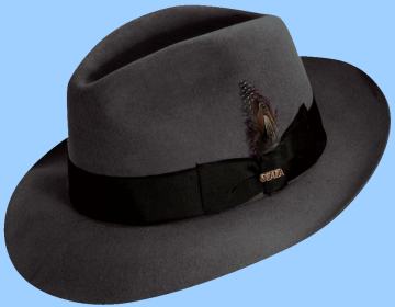 Teardrop dent grey fedora.