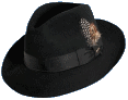 Black Teardrop Crown Fedora Hat