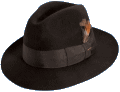 Black Center Dent Fedora Hat