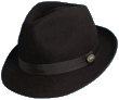 Black Casual Fedora Hat with Teardrop Crown